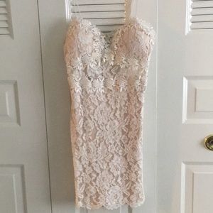 Forever 21 white nude lace dress size medium